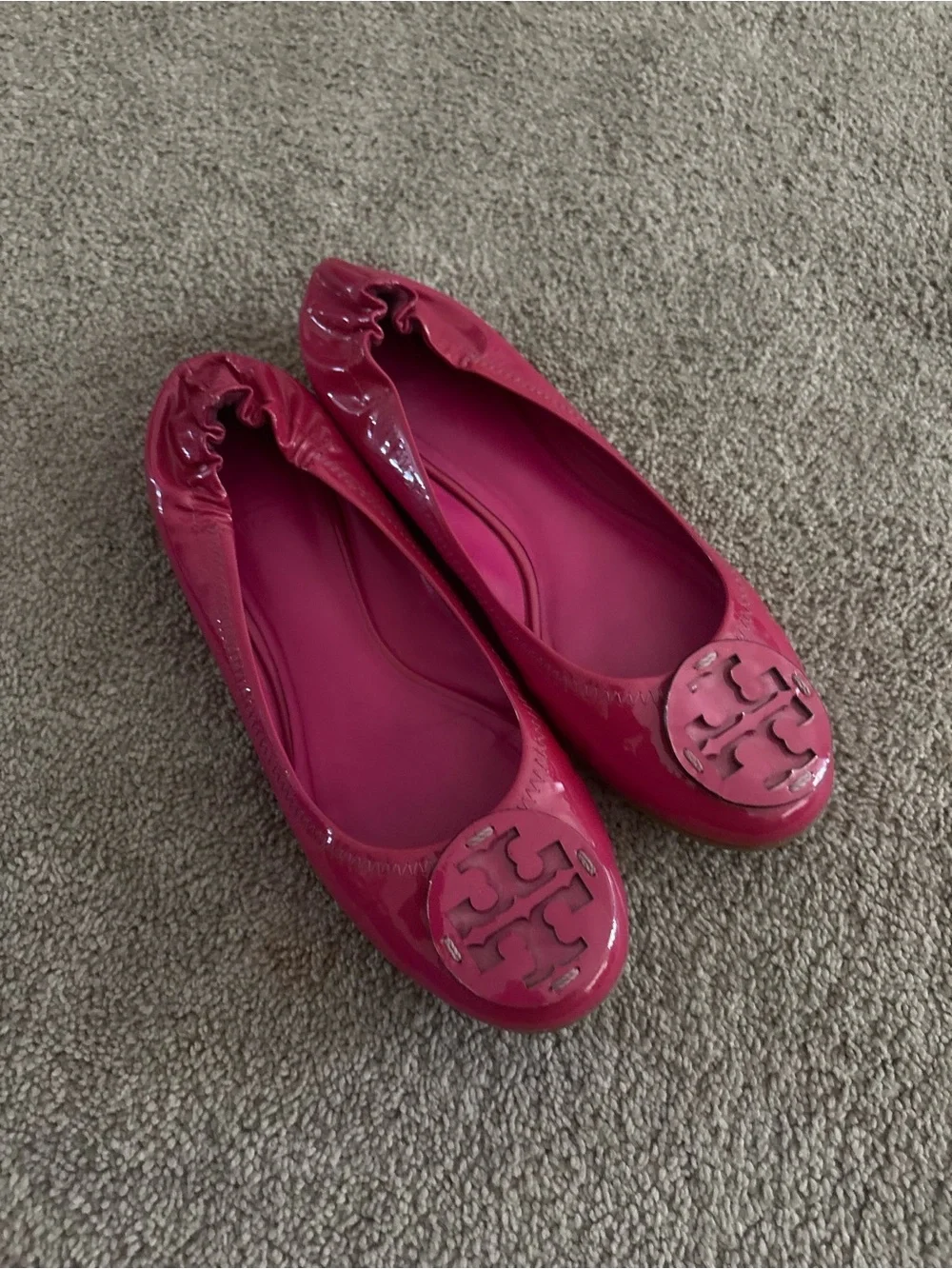 Women's Tory Burch Pink Patent Leather Ballet Flats